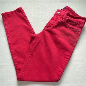 NYDJ Clarissa Ruby Red Skinny Ankle Jeans Size 2